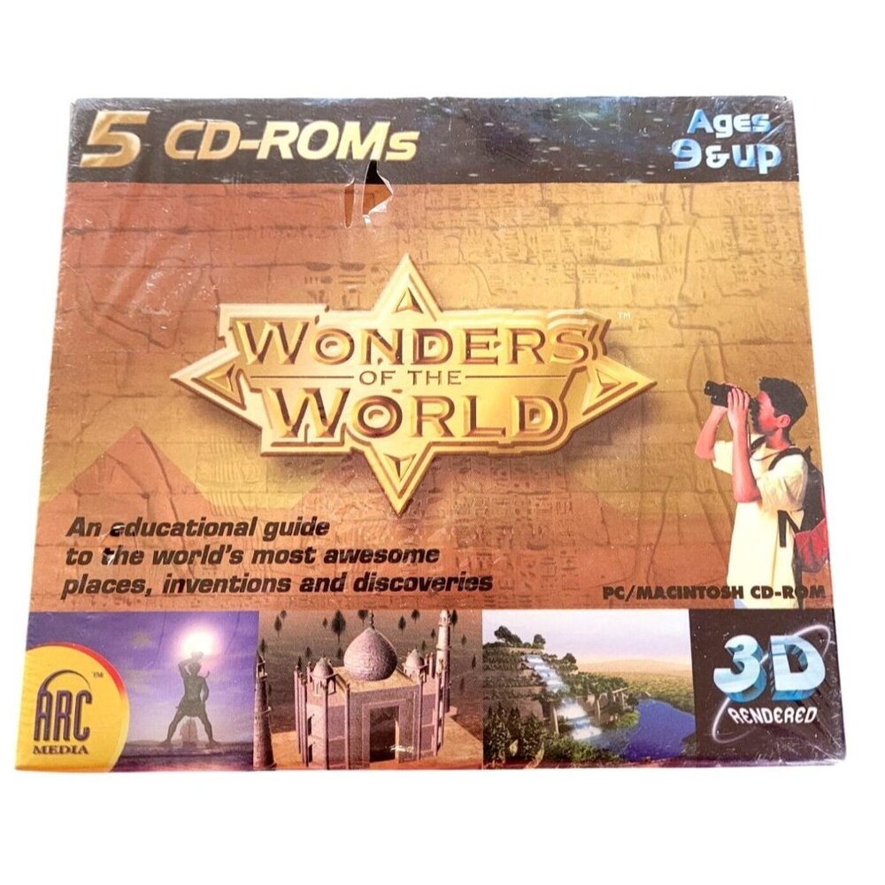 Wonders Of The World new sealed, 5 CD-ROM Set Educational  37529cd